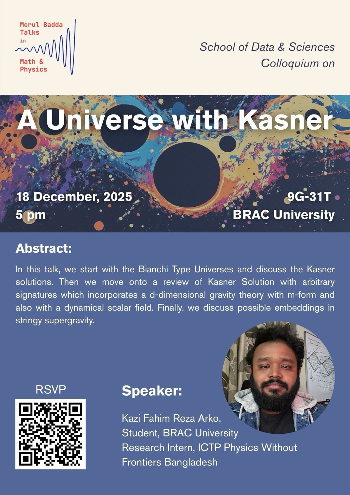Poster for A Universe with Kasner