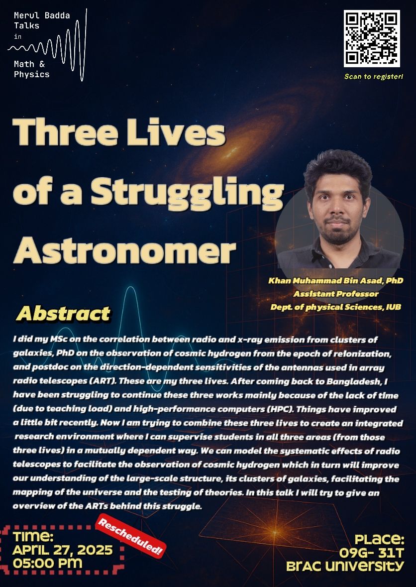 Poster for Three lives of a struggling astronomer