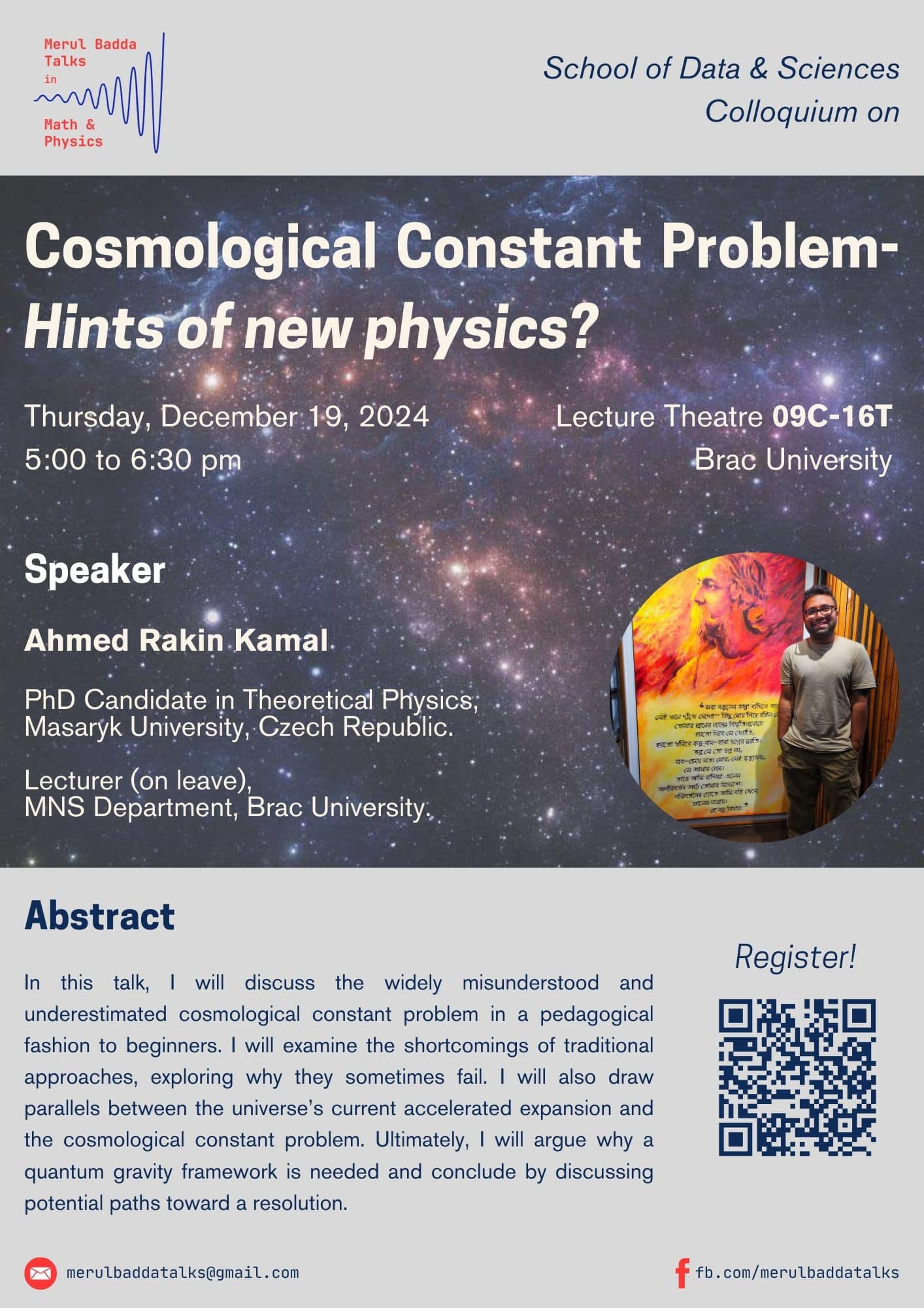 Poster for Cosmological Constant Problem - Hints of New Physics?