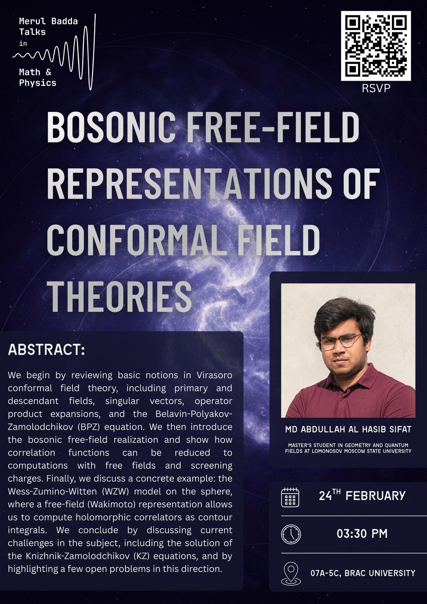 Poster for Bosonic free-field representations of conformal field theories